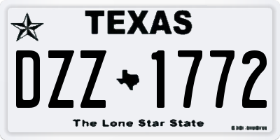 TX license plate DZZ1772