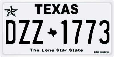 TX license plate DZZ1773