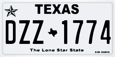 TX license plate DZZ1774