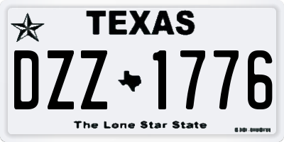 TX license plate DZZ1776