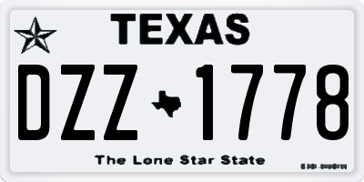 TX license plate DZZ1778