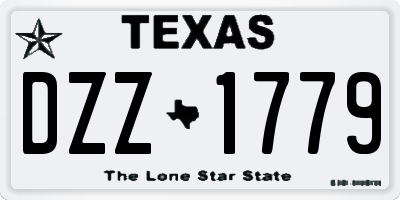 TX license plate DZZ1779