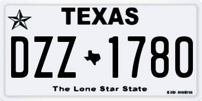 TX license plate DZZ1780