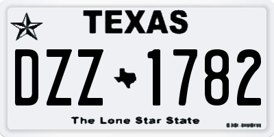 TX license plate DZZ1782