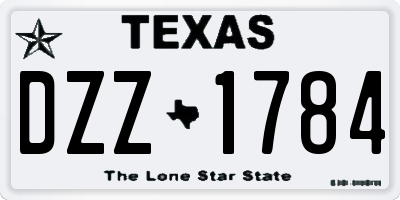 TX license plate DZZ1784