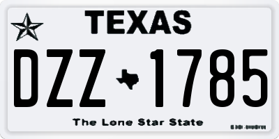 TX license plate DZZ1785