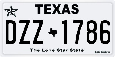 TX license plate DZZ1786