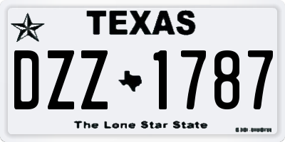 TX license plate DZZ1787