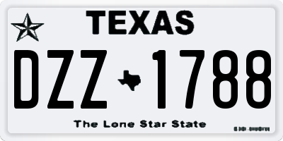 TX license plate DZZ1788