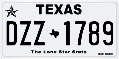 TX license plate DZZ1789