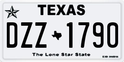 TX license plate DZZ1790