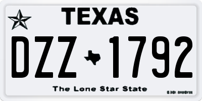 TX license plate DZZ1792