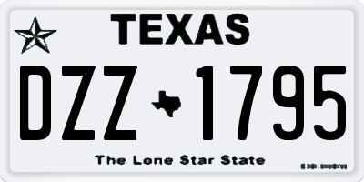 TX license plate DZZ1795