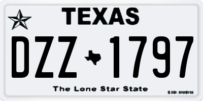 TX license plate DZZ1797