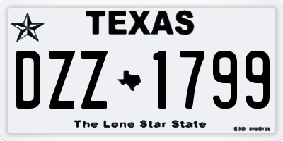 TX license plate DZZ1799