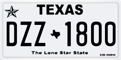 TX license plate DZZ1800