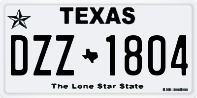 TX license plate DZZ1804