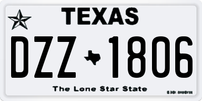 TX license plate DZZ1806