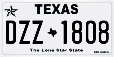 TX license plate DZZ1808