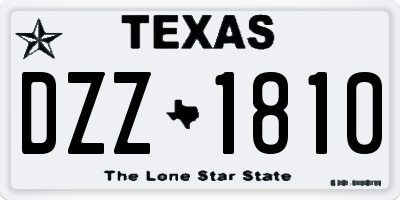 TX license plate DZZ1810