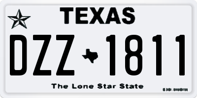 TX license plate DZZ1811