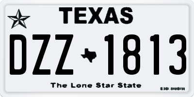 TX license plate DZZ1813