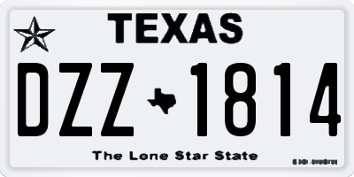 TX license plate DZZ1814