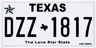 TX license plate DZZ1817