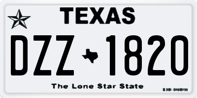 TX license plate DZZ1820