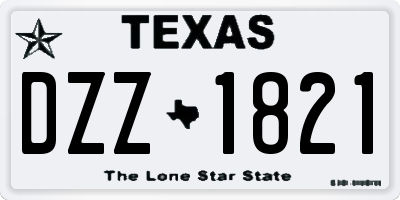 TX license plate DZZ1821