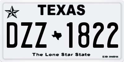 TX license plate DZZ1822