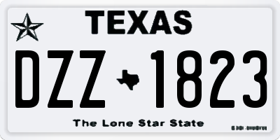 TX license plate DZZ1823