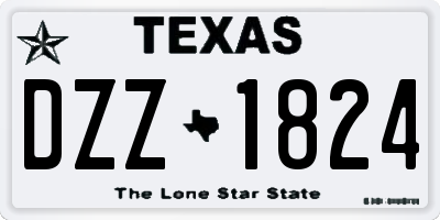 TX license plate DZZ1824