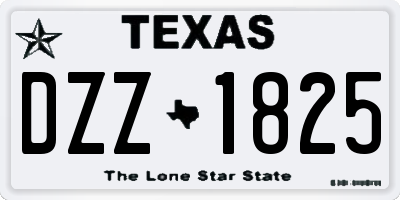 TX license plate DZZ1825