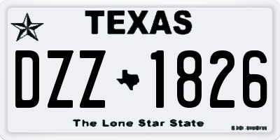 TX license plate DZZ1826