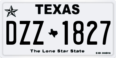 TX license plate DZZ1827