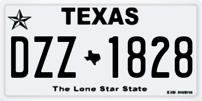 TX license plate DZZ1828