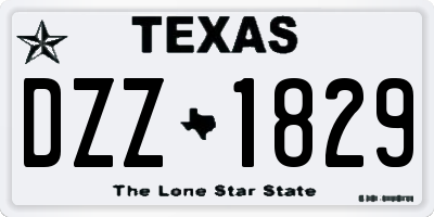 TX license plate DZZ1829