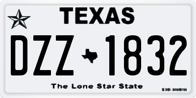 TX license plate DZZ1832