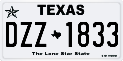 TX license plate DZZ1833