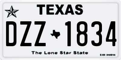 TX license plate DZZ1834