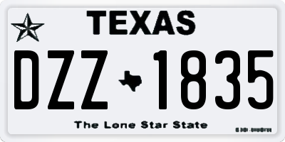 TX license plate DZZ1835