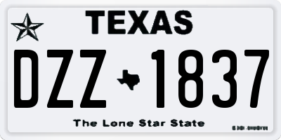 TX license plate DZZ1837