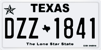 TX license plate DZZ1841