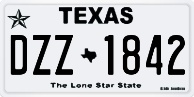 TX license plate DZZ1842