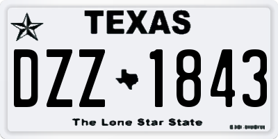 TX license plate DZZ1843