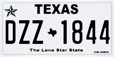 TX license plate DZZ1844