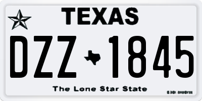 TX license plate DZZ1845