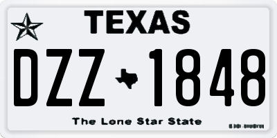 TX license plate DZZ1848