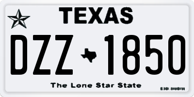 TX license plate DZZ1850